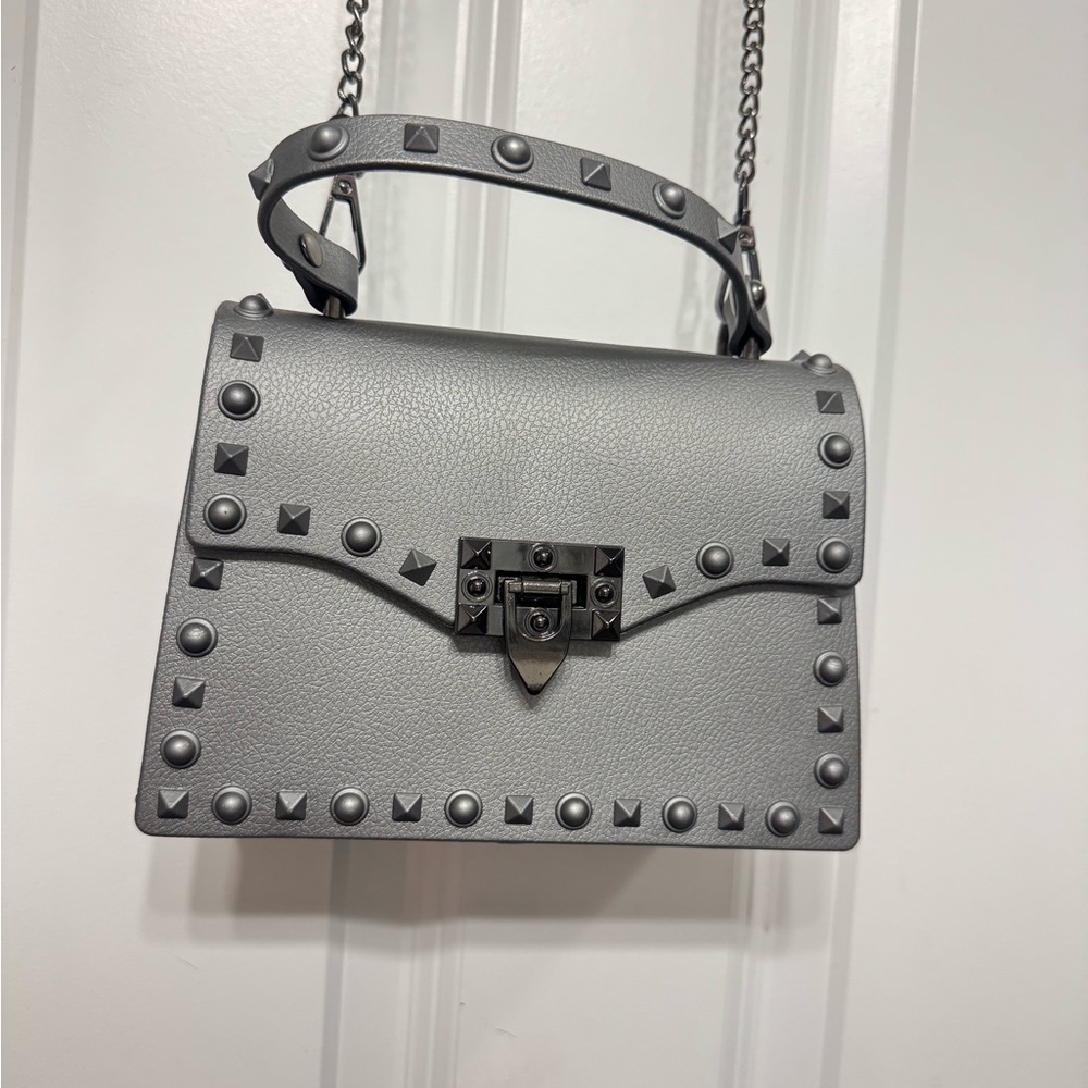 Gray Studded Women's Bag